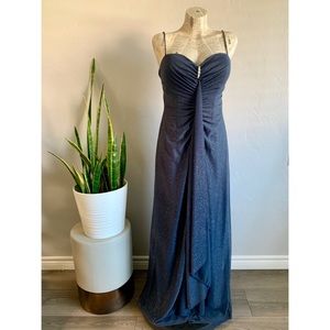 Sparkly steel grey evening gown